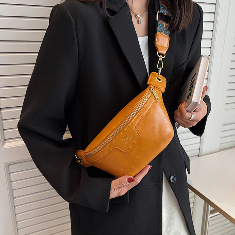👜Retro Leather Wide Strap Waist Bag
