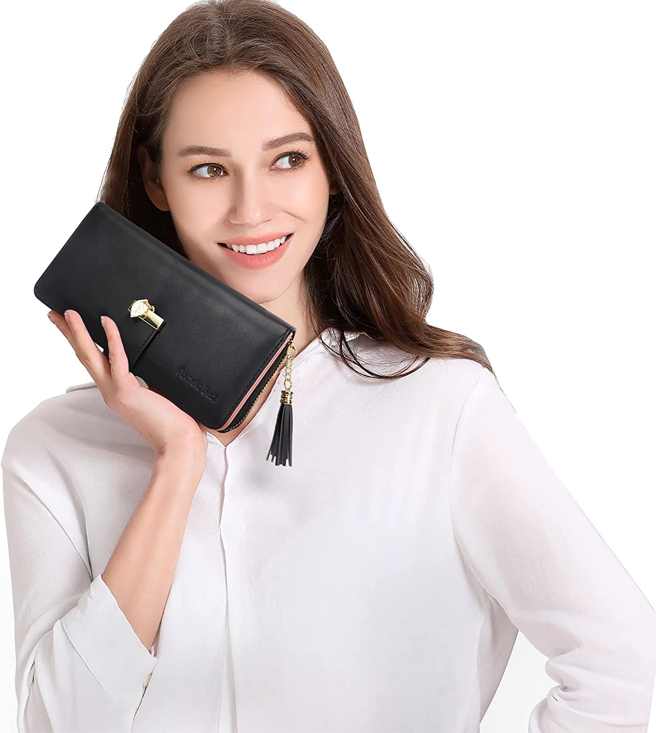 RFID Wallets for Women with Multiple Card Slots and Cellphone Compartment
