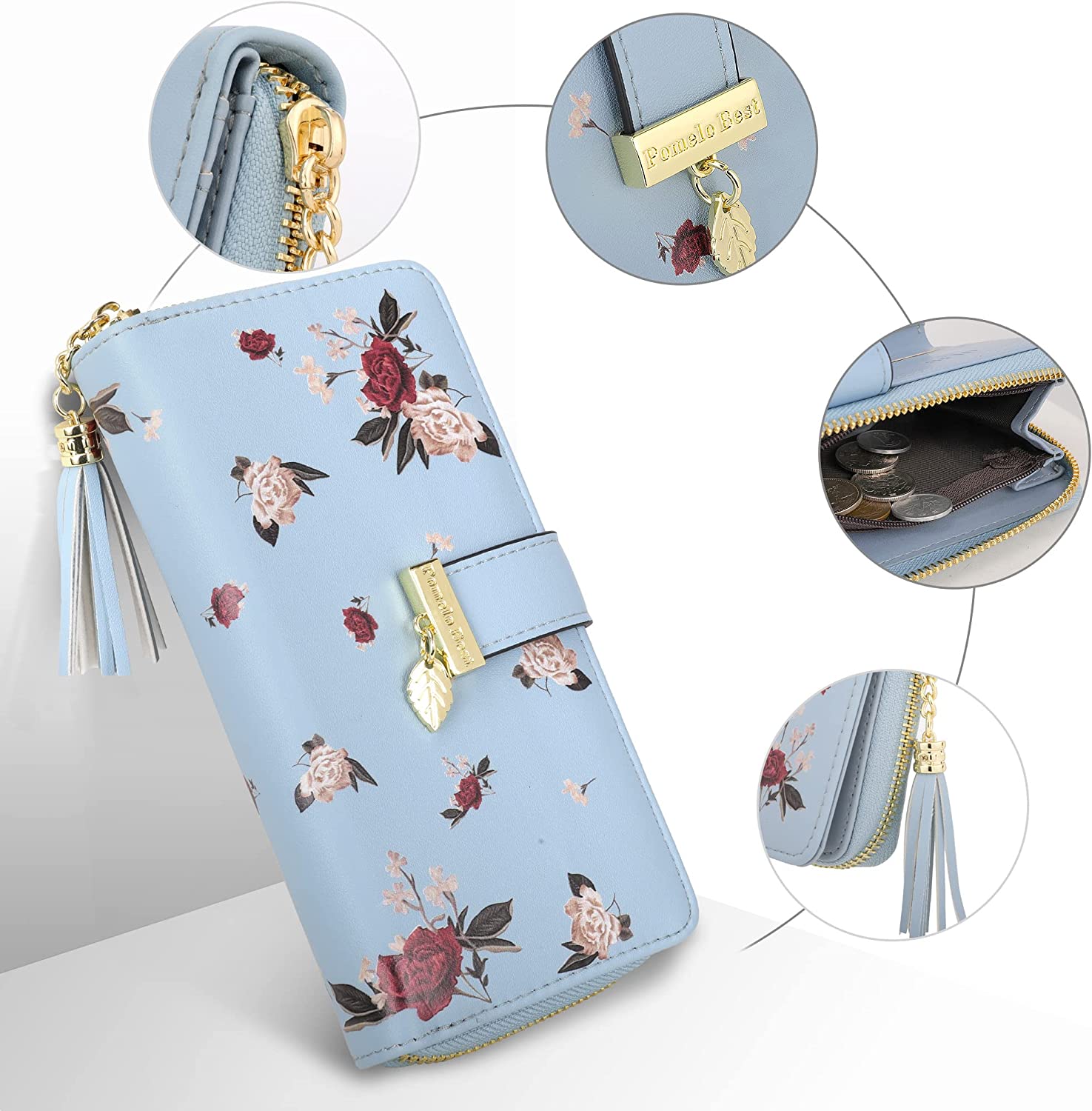 RFID Wallets for Women with Multiple Card Slots and Cellphone Compartment