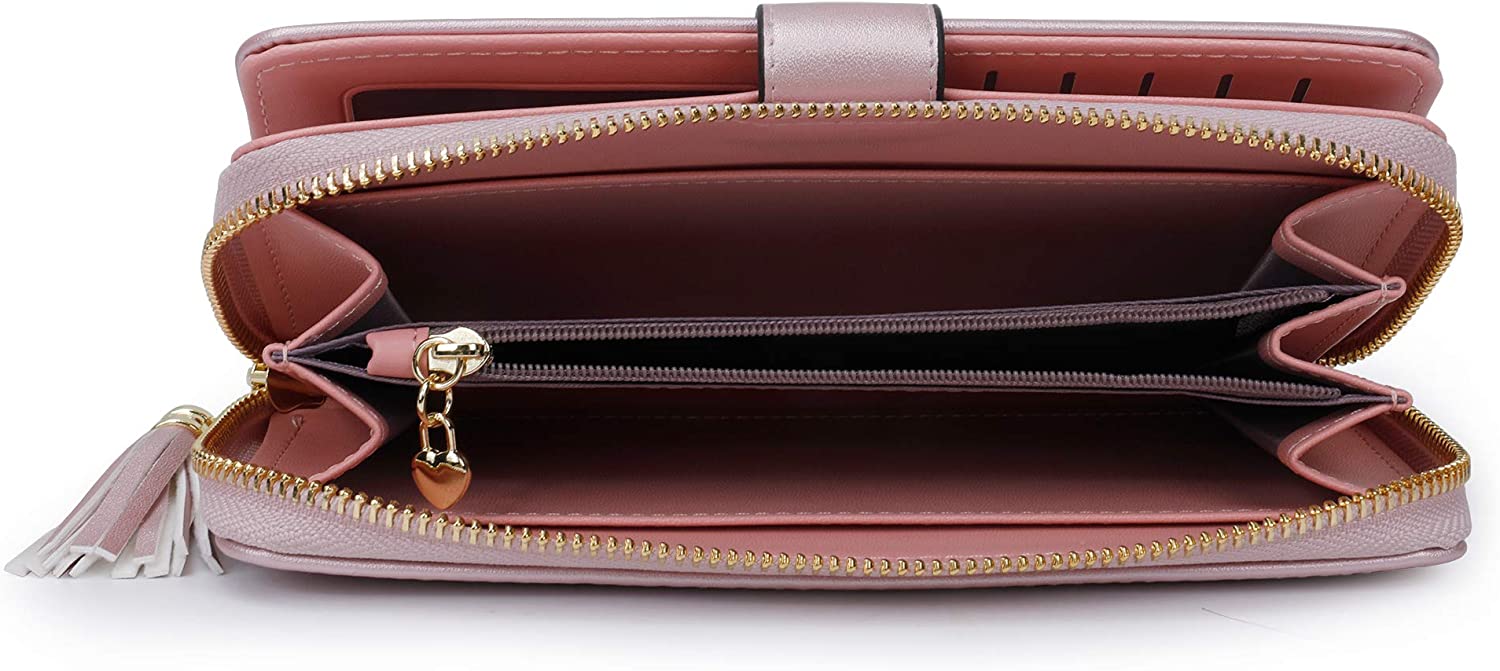 RFID Wallets for Women with Multiple Card Slots and Cellphone Compartment