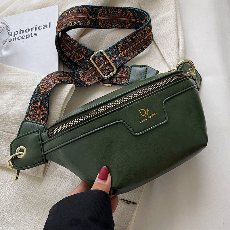 👜Retro Leather Wide Strap Waist Bag