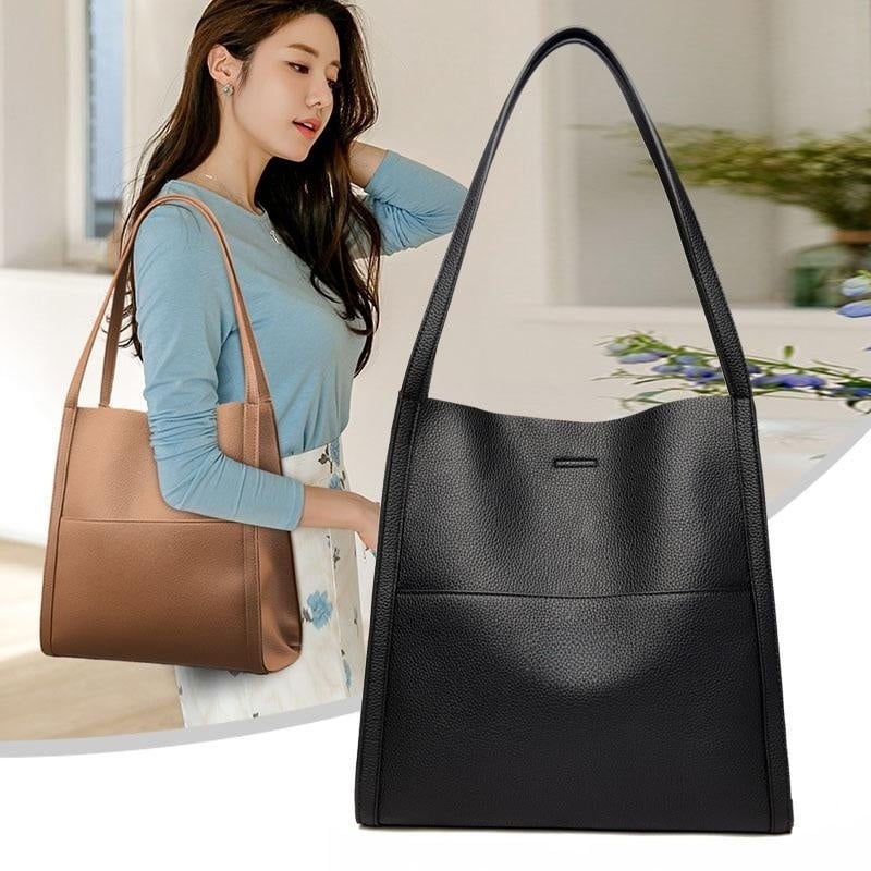 Last Day Promotion 49% OFFSolid color simple genuine leather shoulder bag