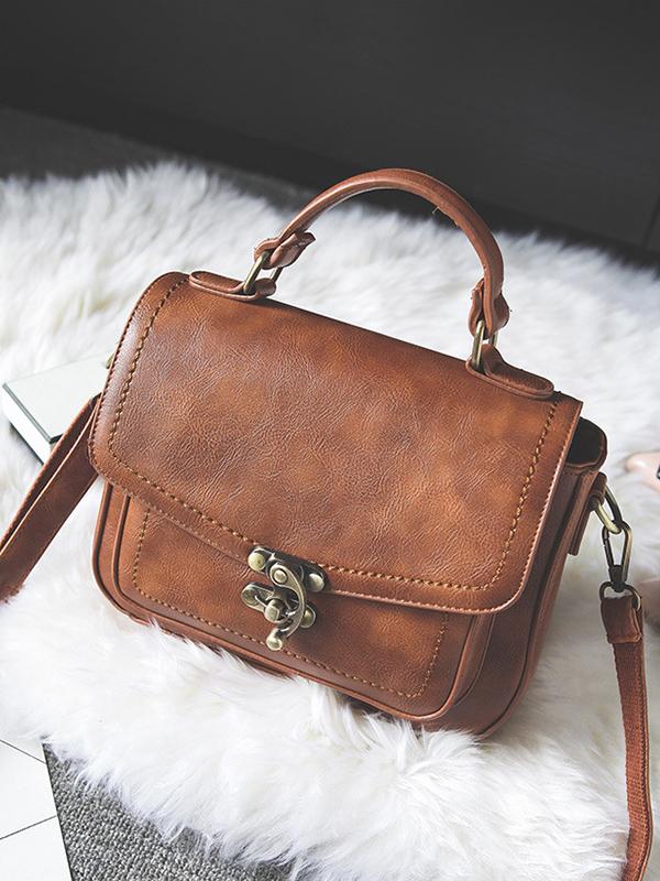 Last day 49% OFF—Vintage Unique Buckle Washed Leather Bag