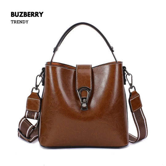 Real Leather Bucket Bag