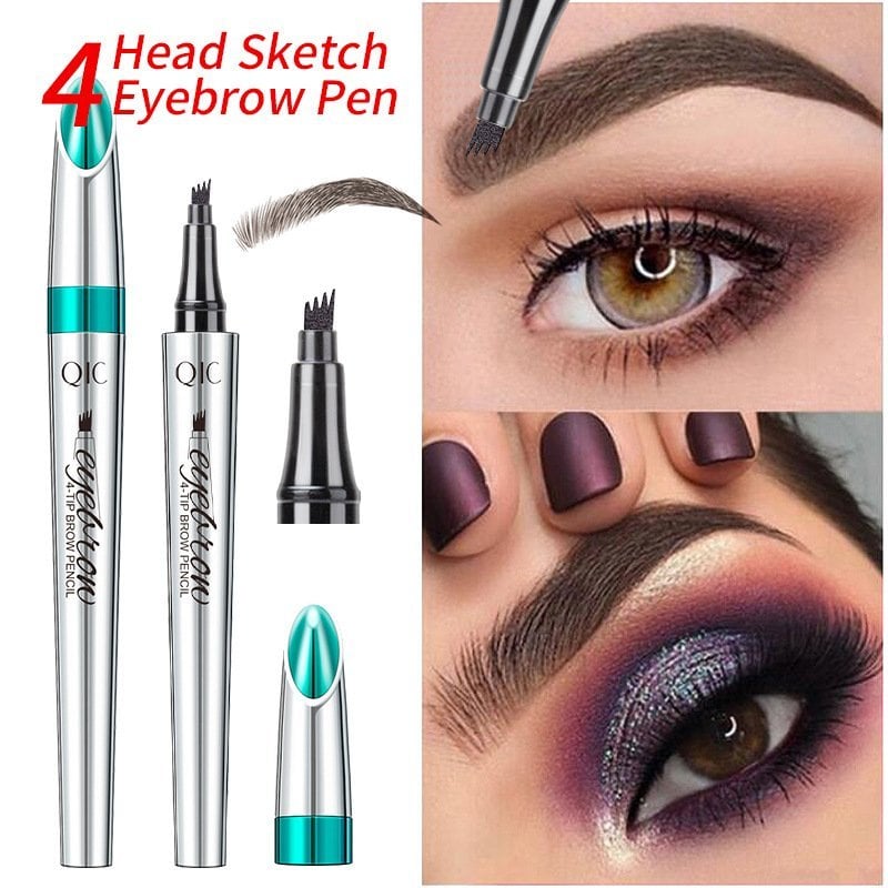 3D Waterproof Microblading Eyebrow Pen 4 Fork Tip Tattoo Pencil (2 pcs)