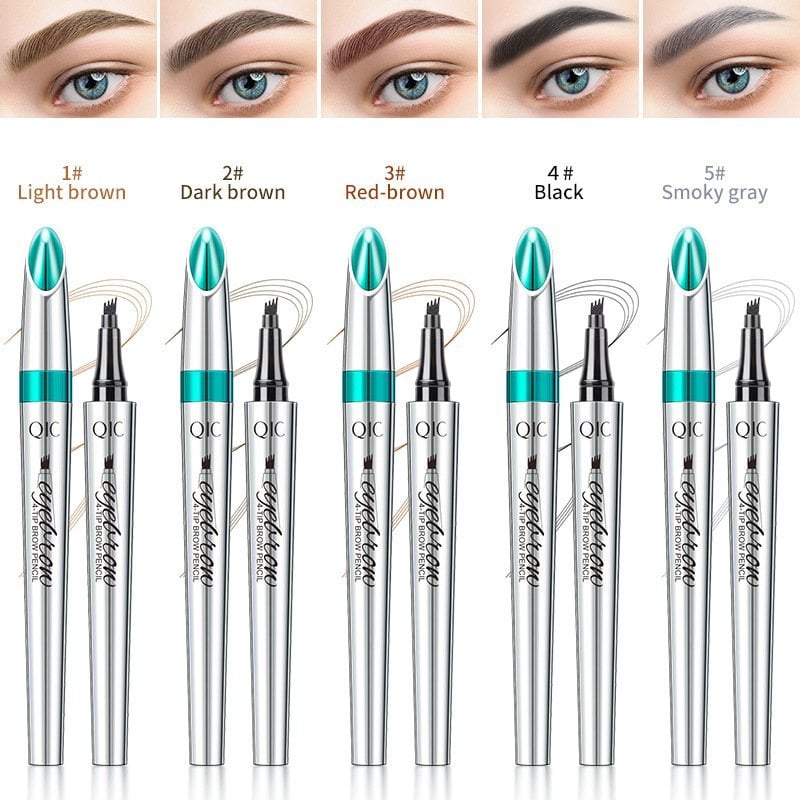 3D Waterproof Microblading Eyebrow Pen 4 Fork Tip Tattoo Pencil (2 pcs)