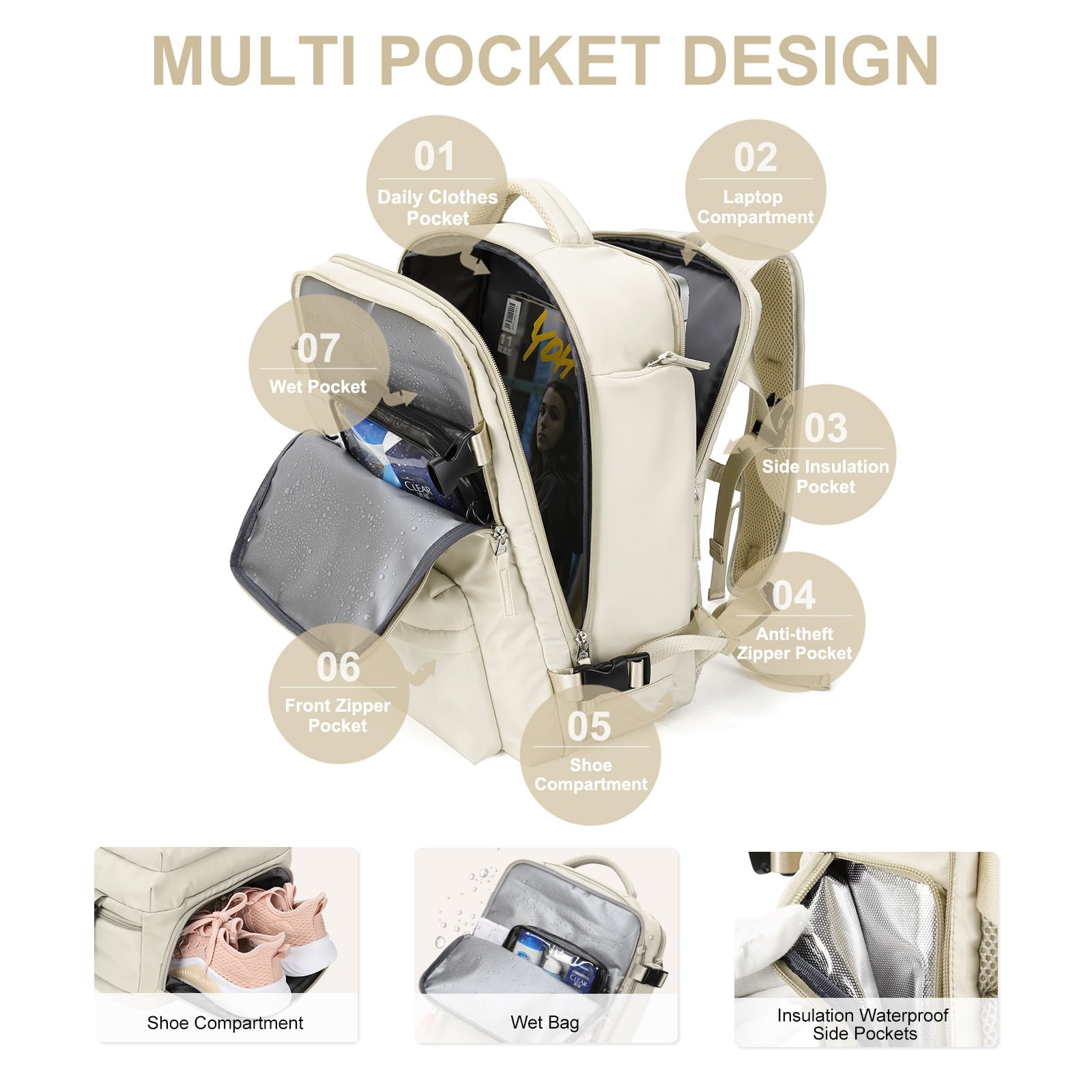 ⏰Last Day Promotion 70% OFF⏰Women Large Travel Backpack Waterproof Hiking Rucksack(FREE SHIPPING)