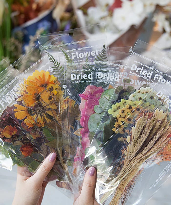 🔥2024 NEW SALE-49% OFF🔥48 Pcs Big Size Dried Flowers Stickers Set🌸