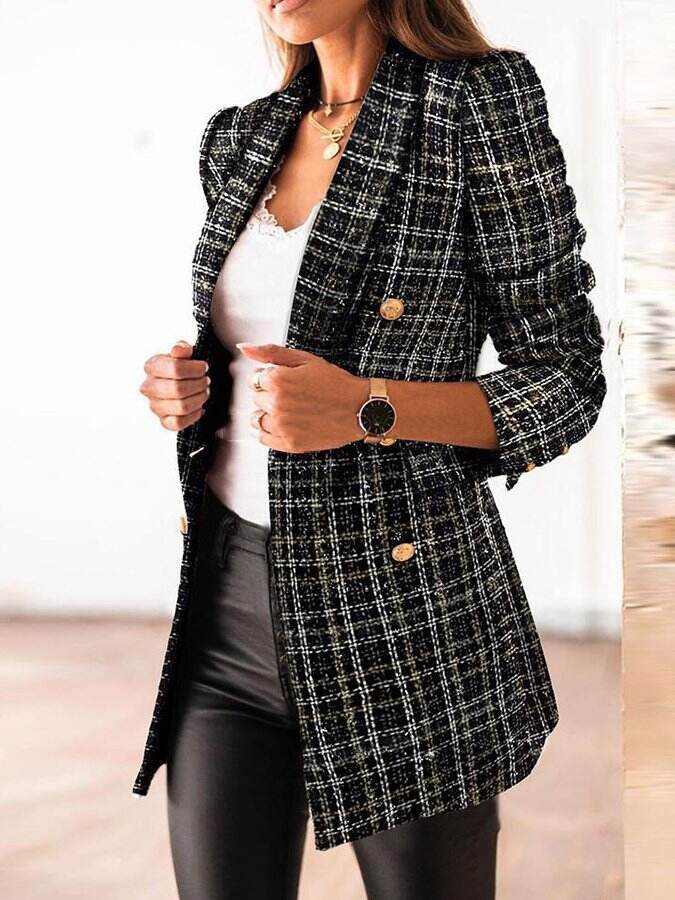 Slim-Fit Plaid Blazer