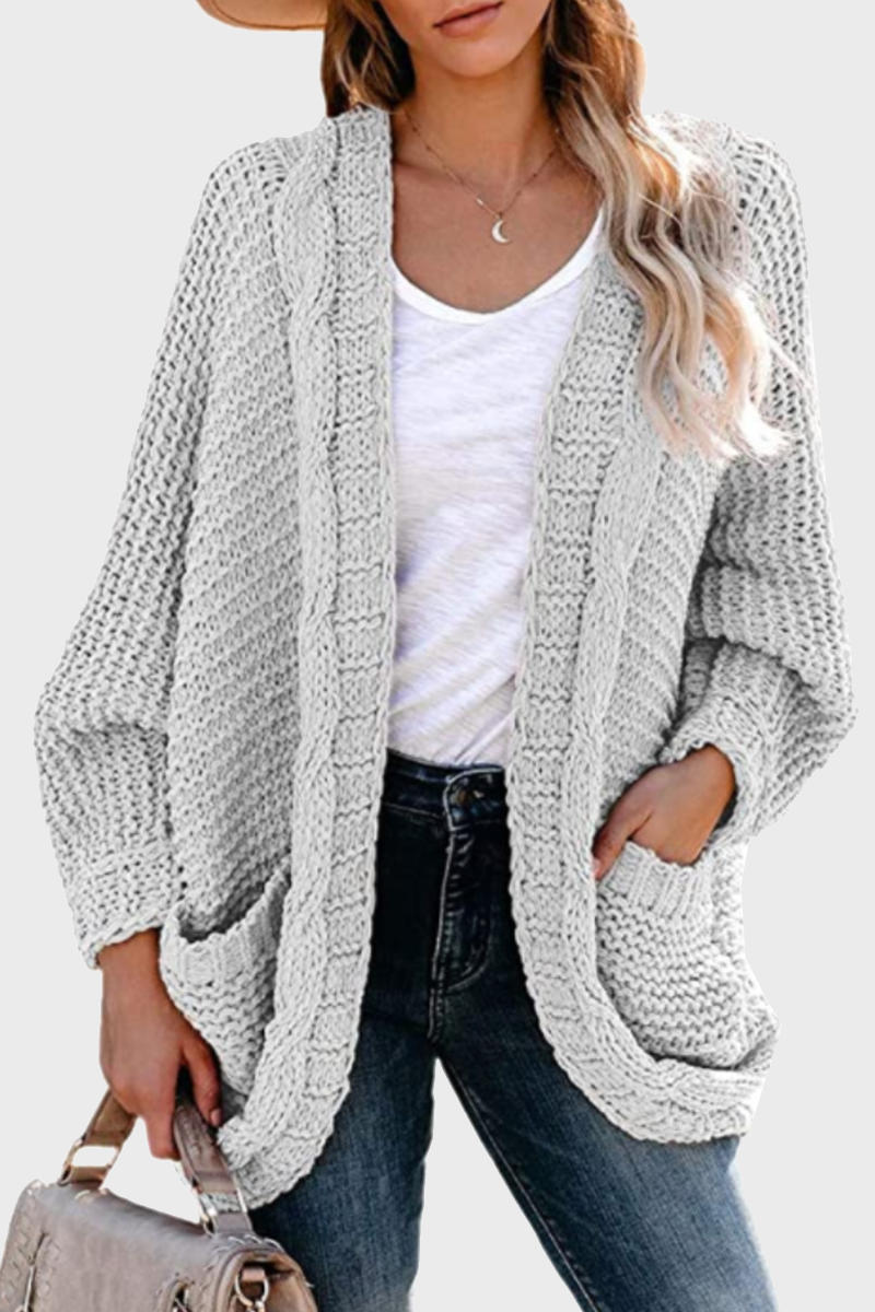 Casual Solid Pocket V Neck Tops Sweater