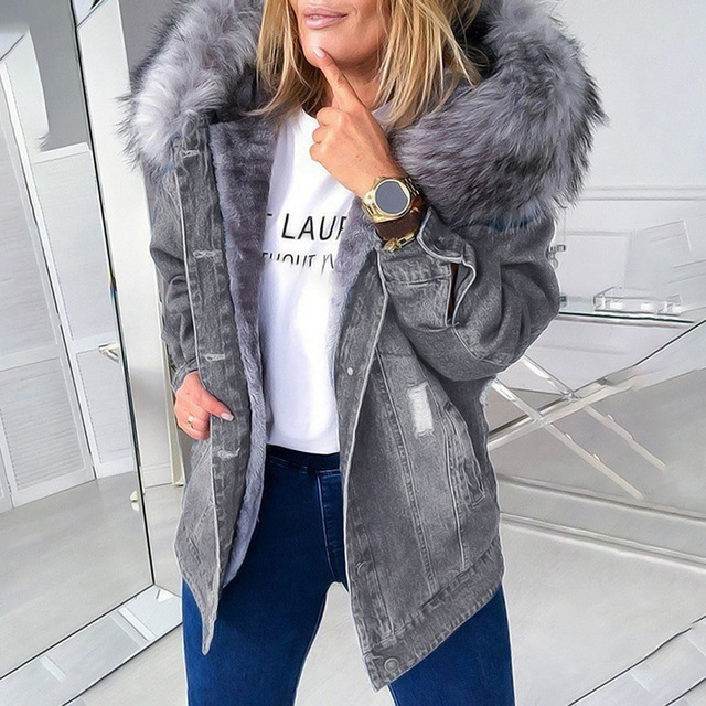 Warm Front Hooded Denim Jacket