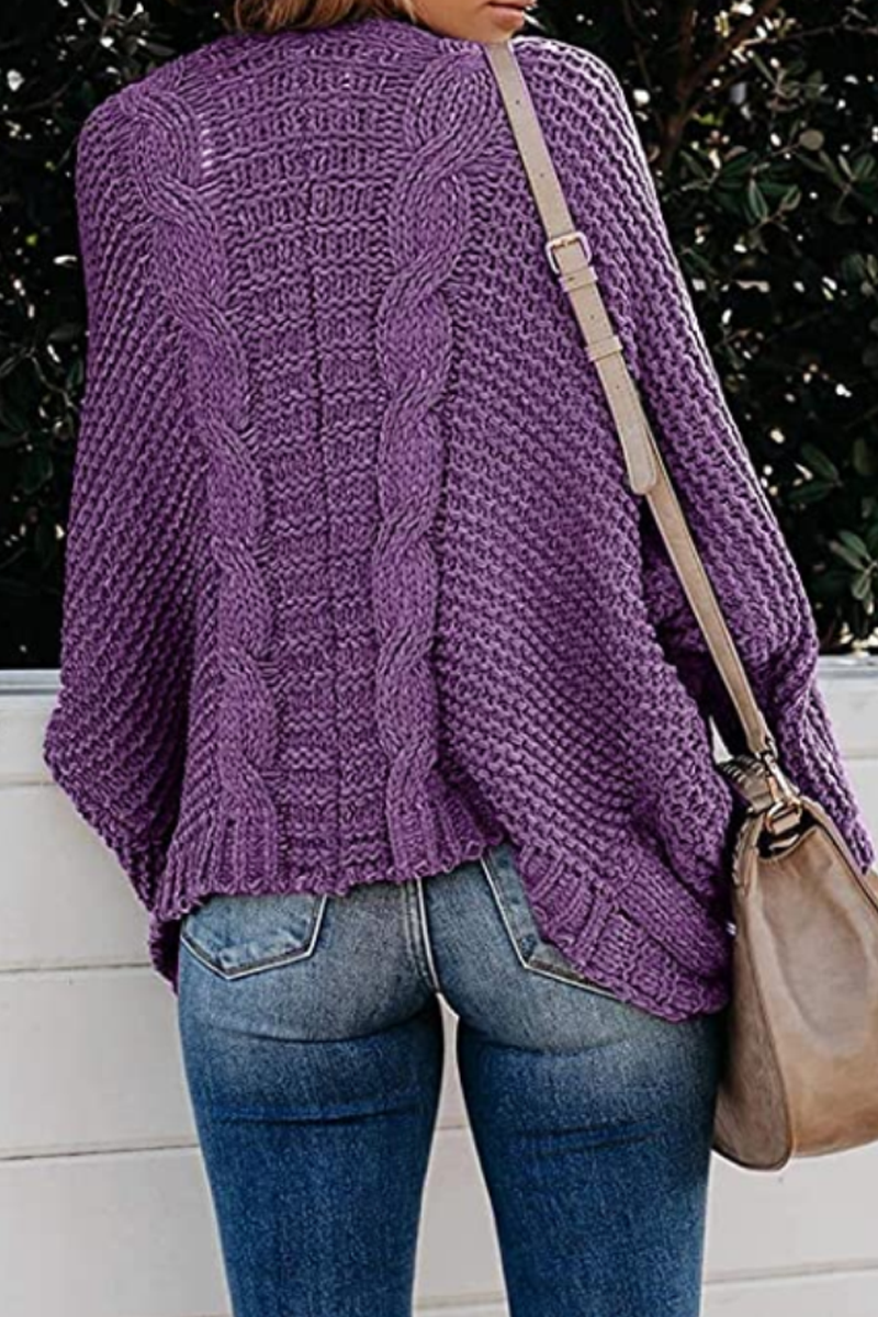 Casual Solid Pocket V Neck Tops Sweater