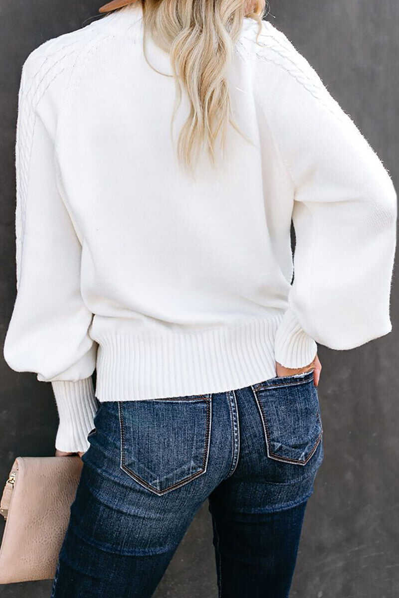 Casual Solid Solid Color Half A Turtleneck Tops