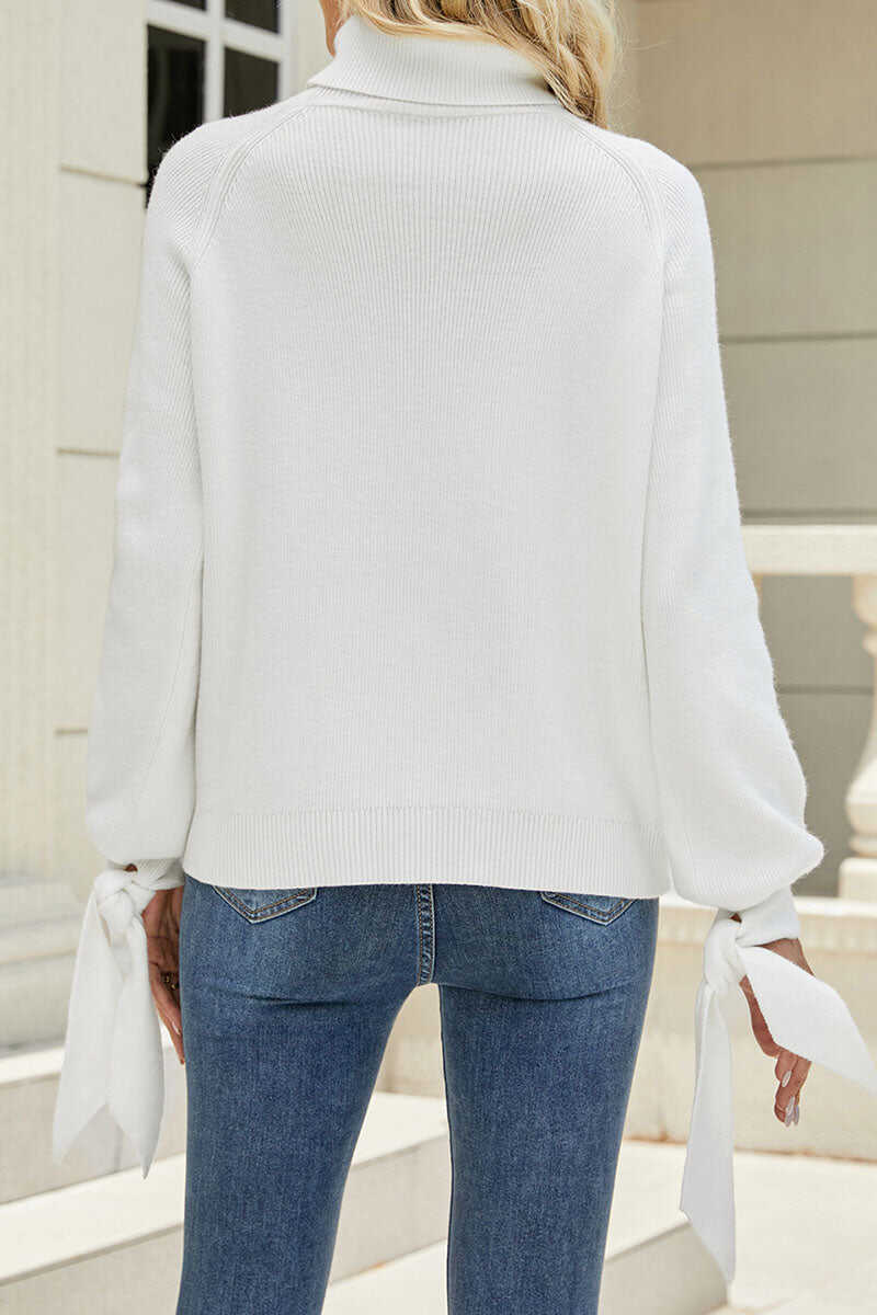 Casual Solid Frenulum O Neck Sweaters(5 colors)