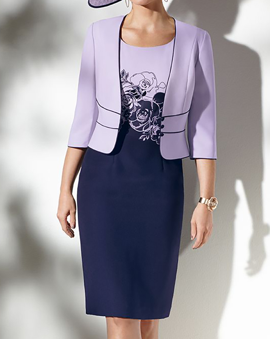 Casual Contrast Print Ladies Versatile Dress