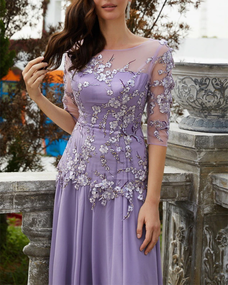 ELEGANT LACE JACQUARD MIDI DRESS