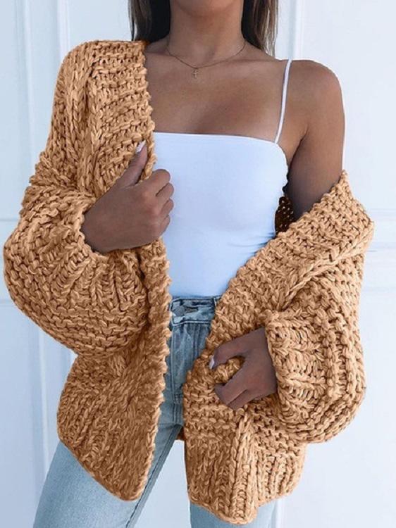 Women's Cardigans Knit Long Sleeve Loose Sweater Cardigan（⚡Clearance Sale）