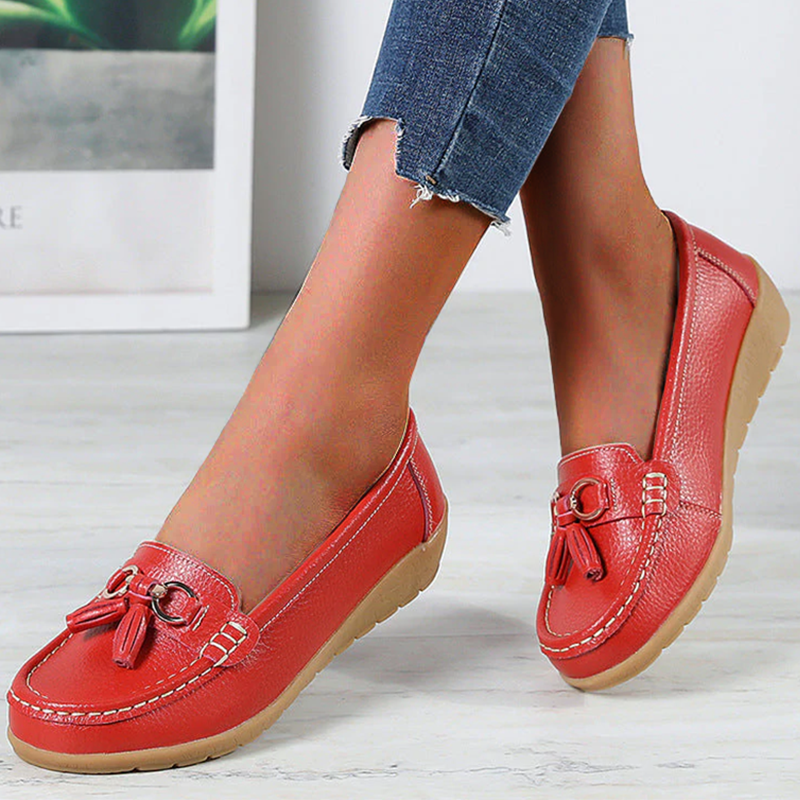 Women Flats Ballet Leather Breathable  Casual  Shoes