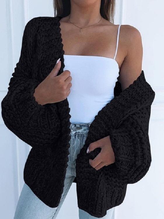 Women's Cardigans Knit Long Sleeve Loose Sweater Cardigan（⚡Clearance Sale）