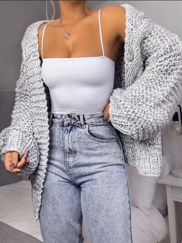 Women's Cardigans Knit Long Sleeve Loose Sweater Cardigan（⚡Clearance Sale）