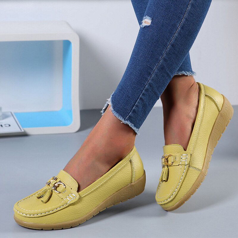 Women Flats Ballet Leather Breathable  Casual  Shoes