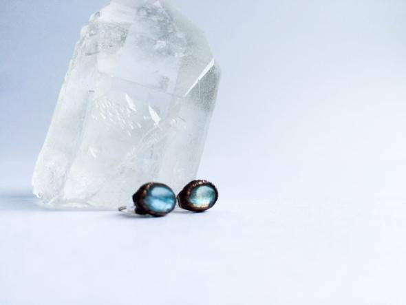 hawkhouse raw crystal stud earrings