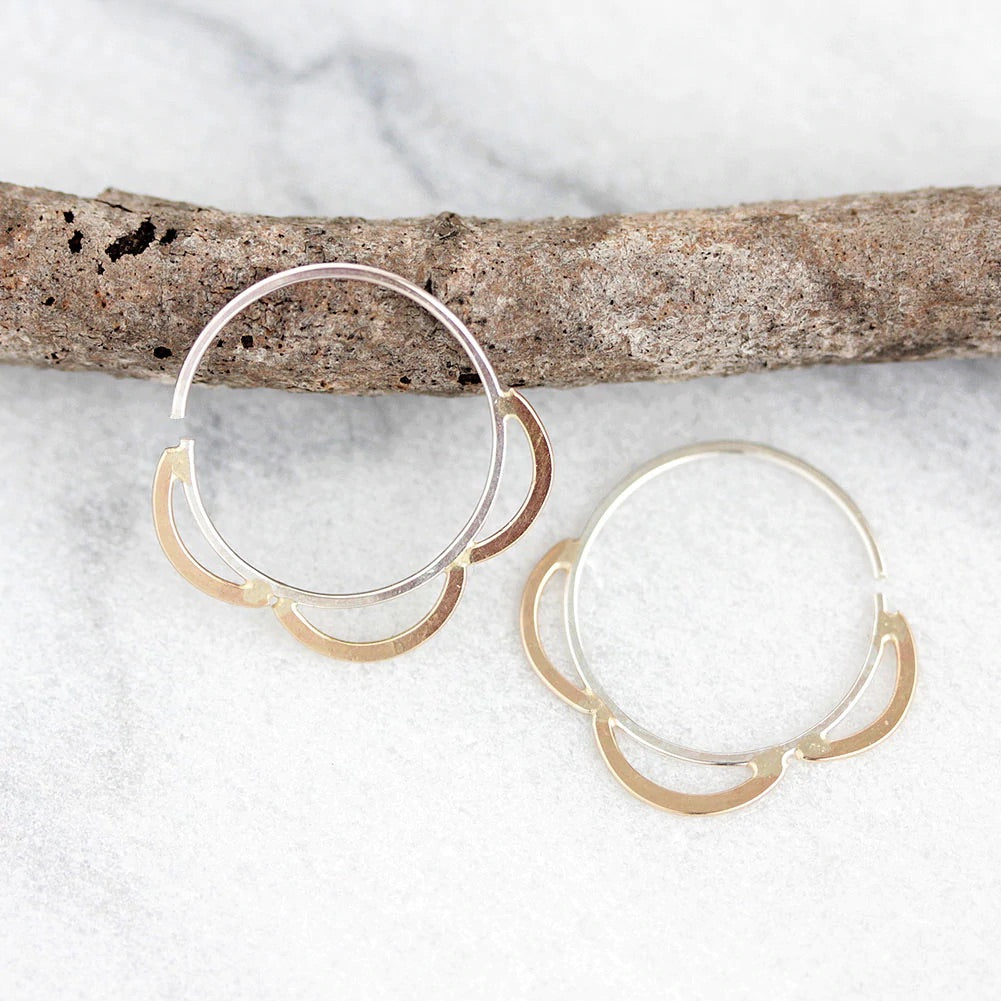 little scalloped hoop earrings