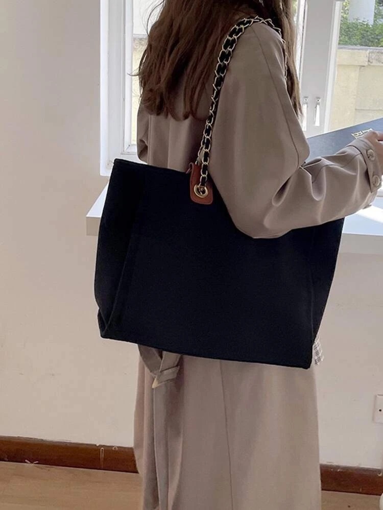 Large Canvas Tote Bag – Black