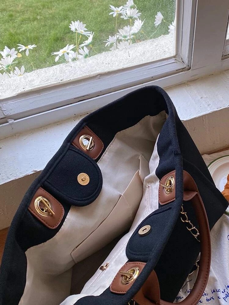 Large Canvas Tote Bag – Black