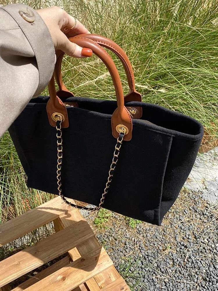 Large Canvas Tote Bag – Black