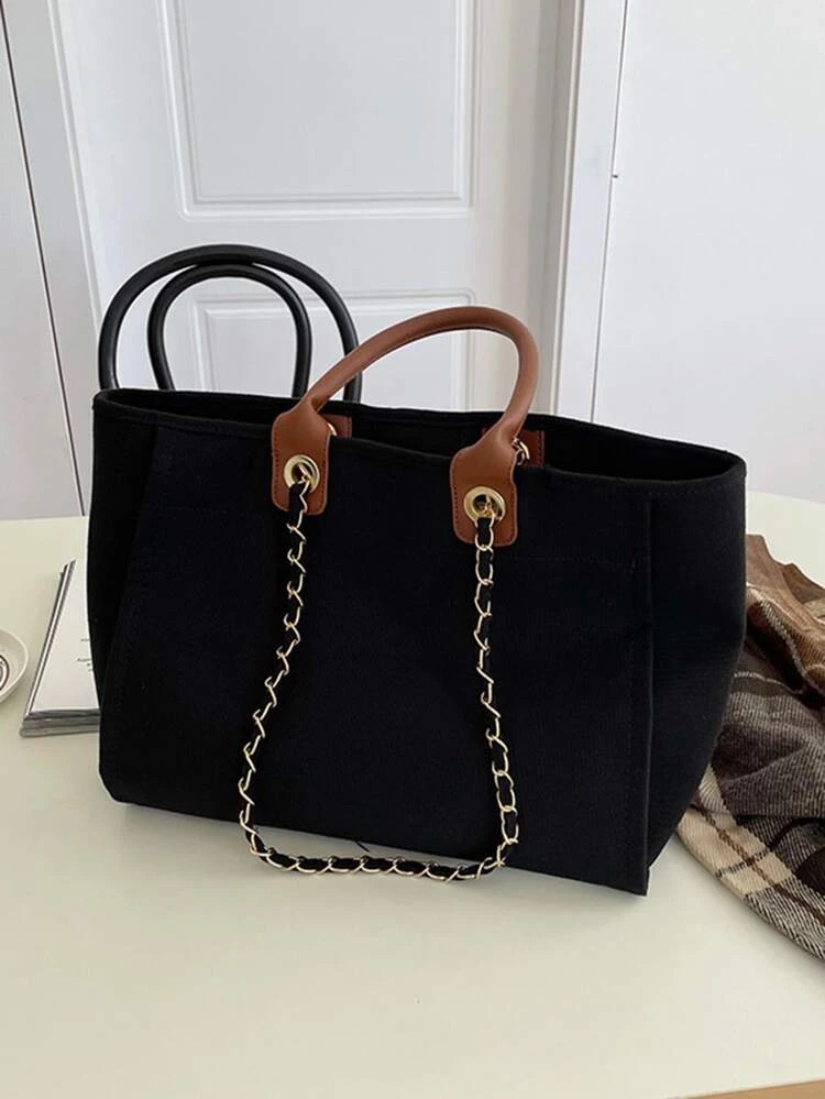 Large Canvas Tote Bag – Black