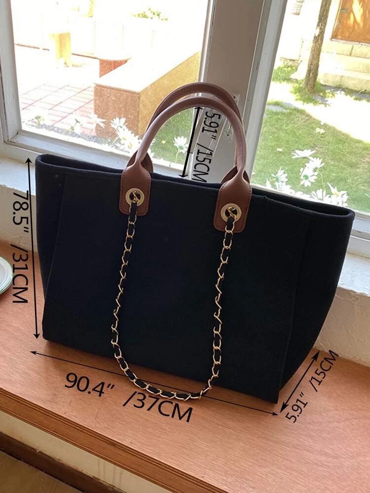 Large Canvas Tote Bag – Black