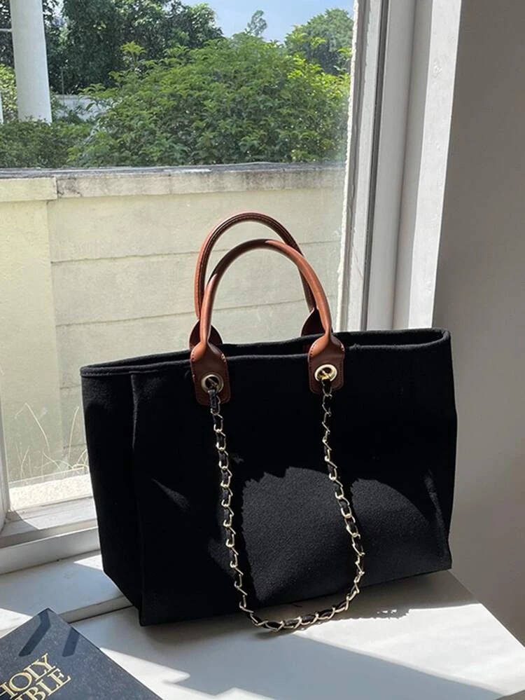 Large Canvas Tote Bag – Black