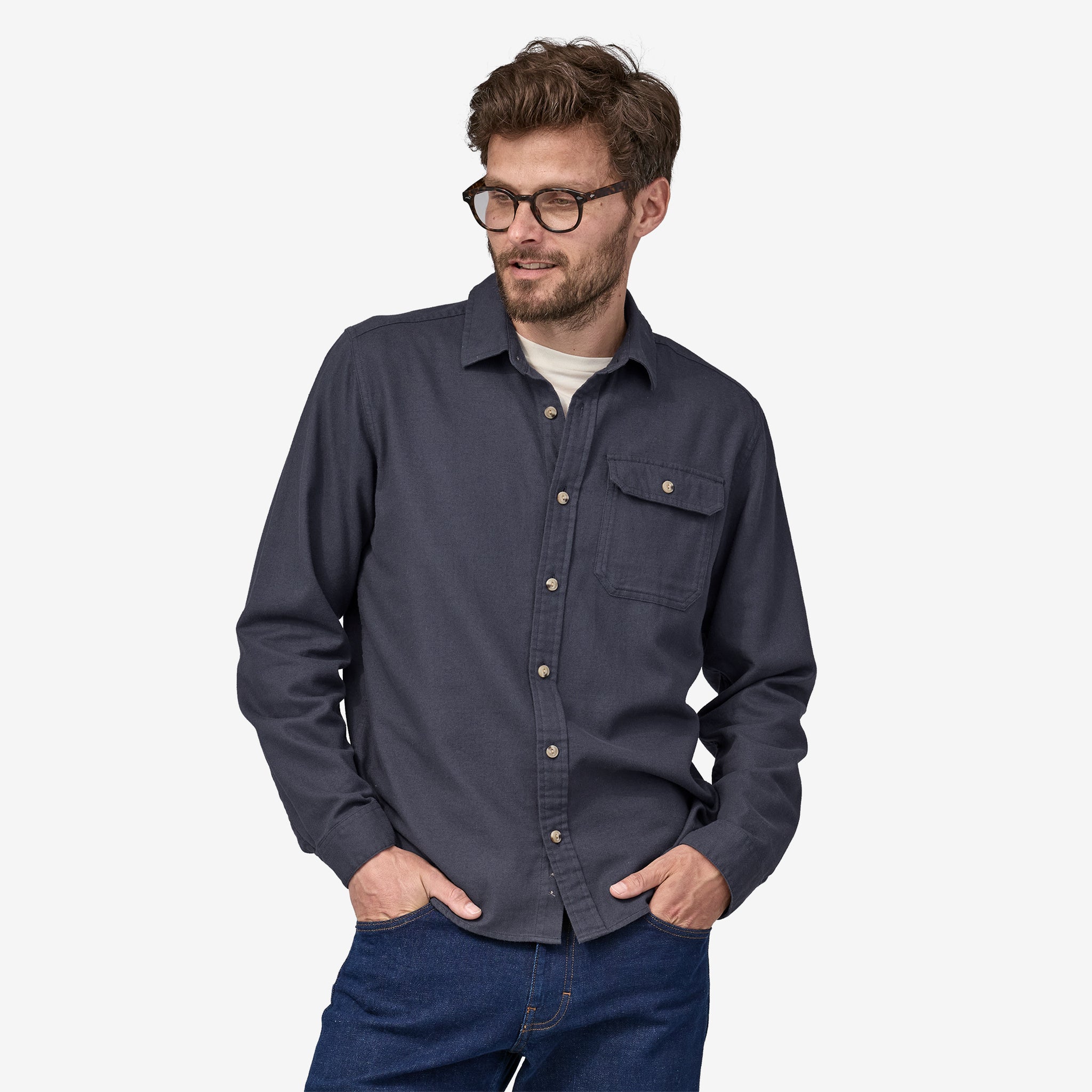 Men's Long-Sleeved Cotton in Conversion Lightweight Fjord Flannel Shirt