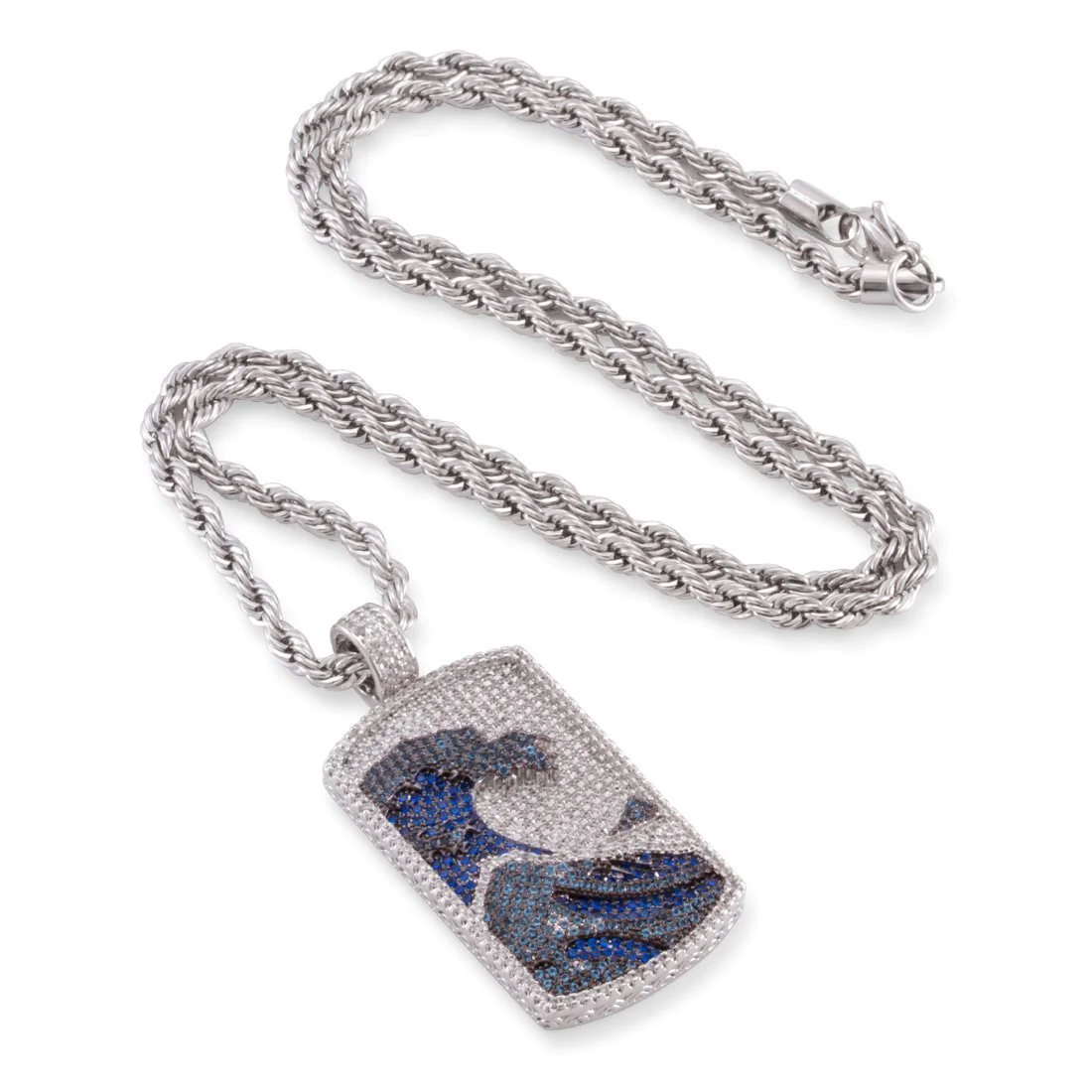 Great Wave Dog Tag Necklace