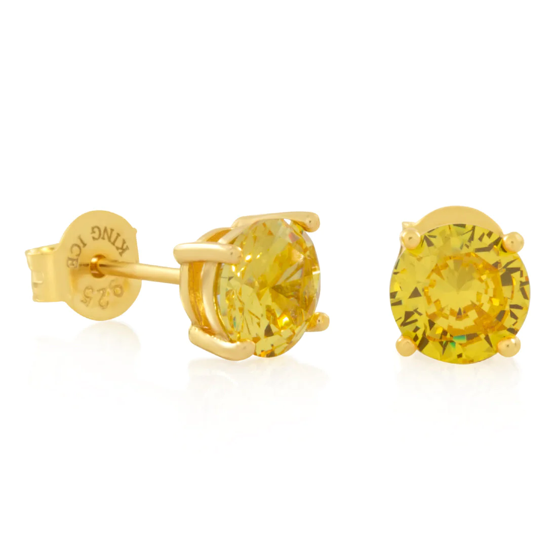 Yellow Brilliant-Cut Stud Earrings