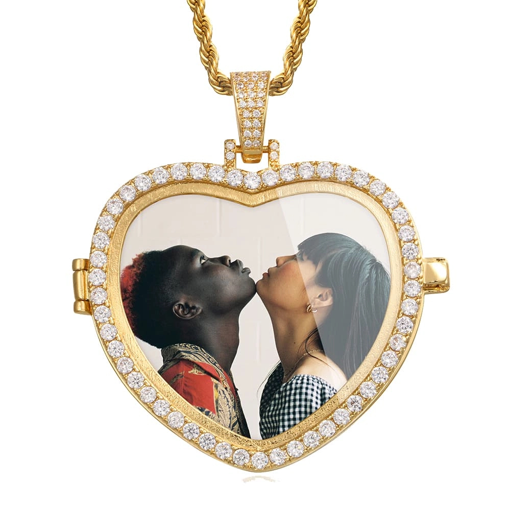 Custom Photos Heart Pendants With Chains