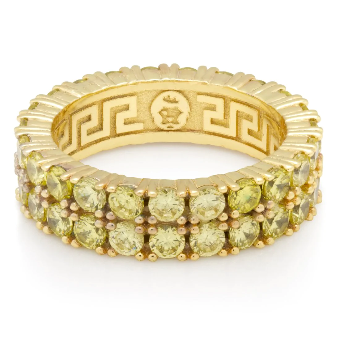 Yellow Double-Row Brilliant-Cut Ring