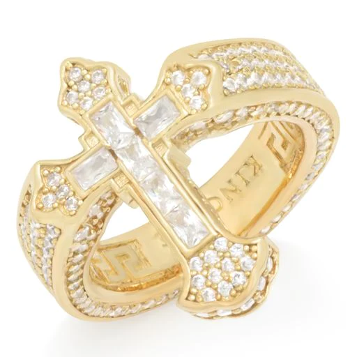 Fleur de Lis Cross Ring