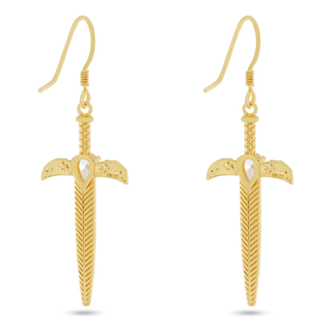 Iced Hanging Dagger Earrings