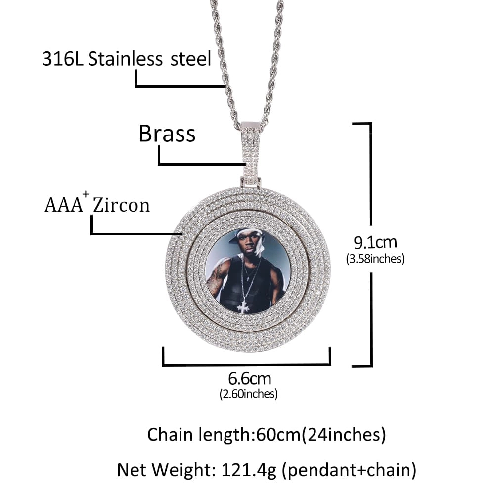 Custom-made Rotatable Photo Pendant