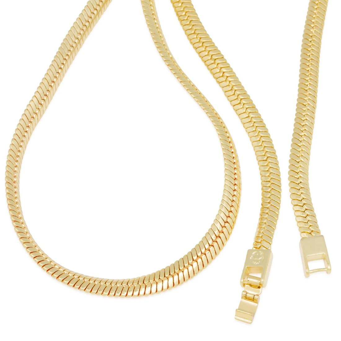 8mm Thick Herringbone Chain Choker Set
