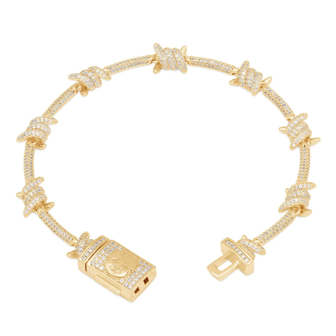 10mm Iced Barbed Wire Bracelet