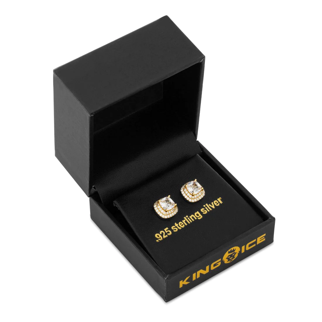 Halo Cushion-Cut Stud Earrings