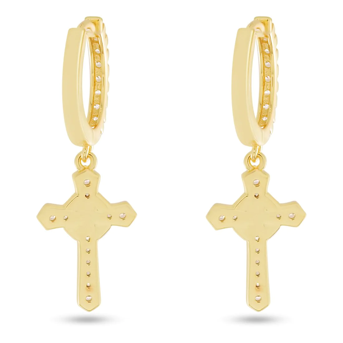 Iced Wrapped Cross Earrings