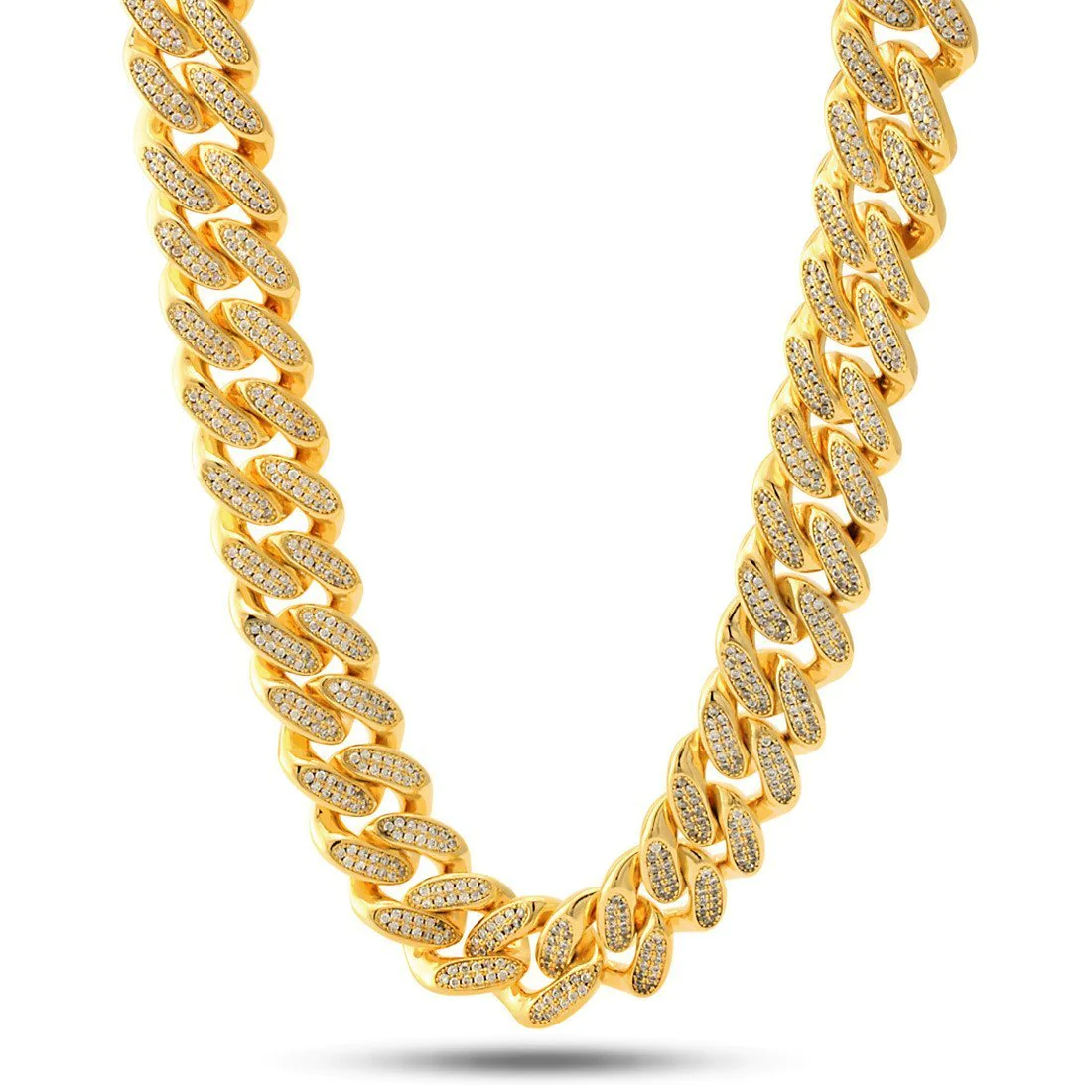 18mm Classic Iced Miami Cuban Link Chain