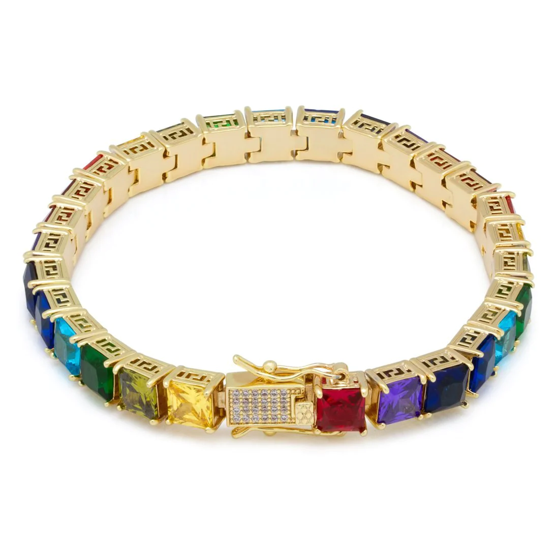 6mm Princess-Cut Spectrum Tennis Bracelet