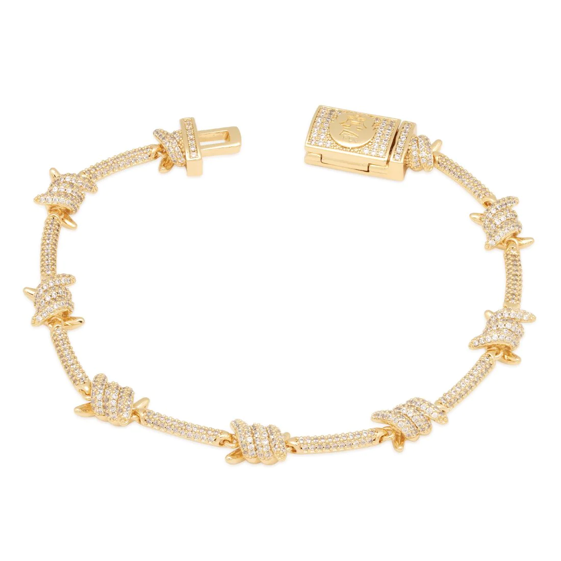 10mm Iced Barbed Wire Bracelet