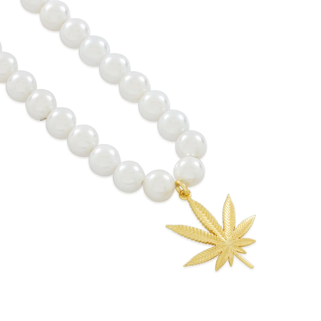 Cannabis Leaf Pearl Necklace