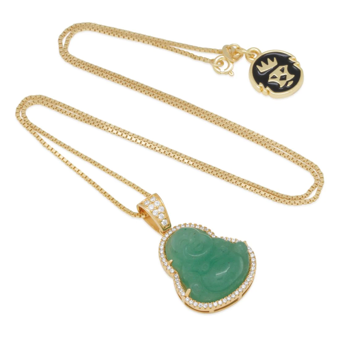 Sterling Silver Jade Content Buddha Necklace